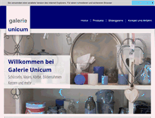 Tablet Screenshot of galerie-unicum.de